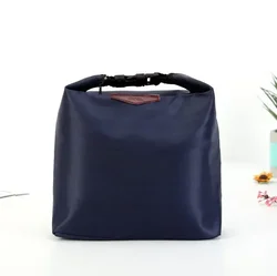 Portable Thermal Insulated Lunch Bag - Oxford Cloth Cooler Tote (Navy Blue)