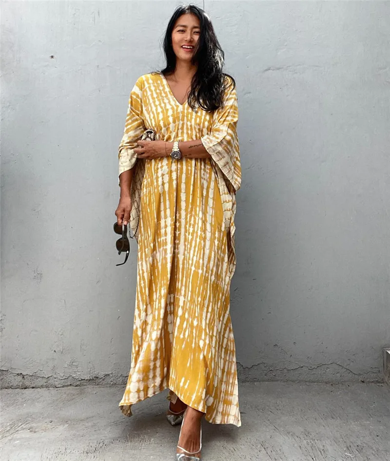 Fashion Casual Striped Print Long Dresses Women Bohemian V-neck Bat Sleeve Loose Slit Beach Dress Summer New Beachwear Vestidos 117 Fashion Casual Striped Print Long Dresses Women Bohemian V-neck Bat Sleeve Loose Slit Beach Dress Summer New Beachwear Vestidos