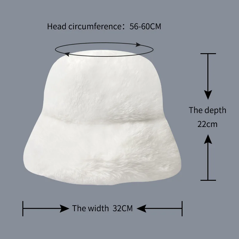 Winter Plush Bucket Hats for Women Outdoor Thick Warm Panama Cap Solid Leopard Soft Faux Fur Lady Girls Fisherman Sun Hats Hot