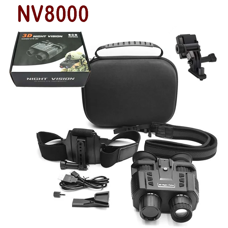 NV8000 NV8300 3D 야간 투시경 쌍안 고글, 쌍안경, 사냥용 구글 헬멧, 1080P HD 야간 투시 장치