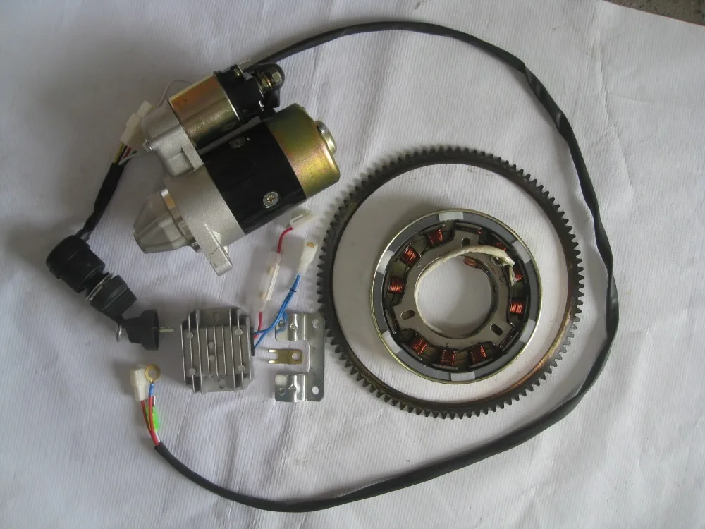 Kit Avviamento Elettrico Cw Drect. Per Diesel 186F 9Hp Tiller 5Kw Generatore Con Motorino Di Avviamento Interruttore A Levetta Bobina Di Carica Del Vo