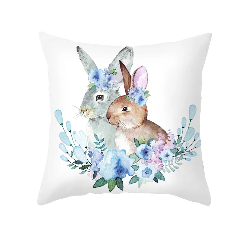 Home Decoration Cartoon Housing  Rabbit Easter  Polyester Pillow  Cushion   4