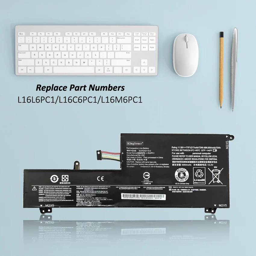 Bateria do Portátil de Kingsener L16l6pc1 L16c6pc1 para Lenovo Yoga 720 72015 720-15ikb Série Caderno L16m6pc1 11.58v 6217mah - Imagem 5
