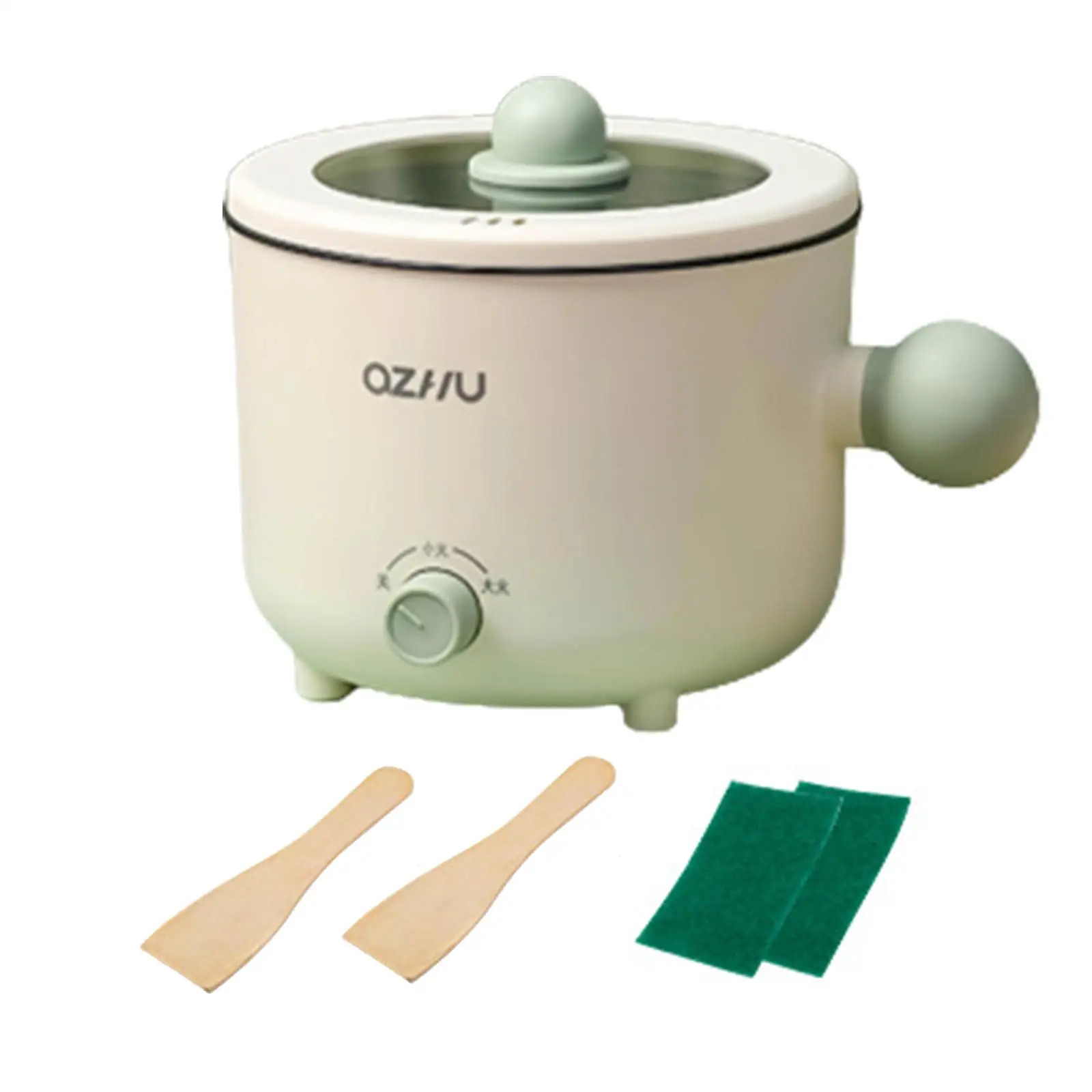 Mini Hot Pot Nonstick Electric Cooker 2 Gear Stainless Steel Multifunctional Ramen Cooker for Steak Cooking Ramen Dumpling Soup 6