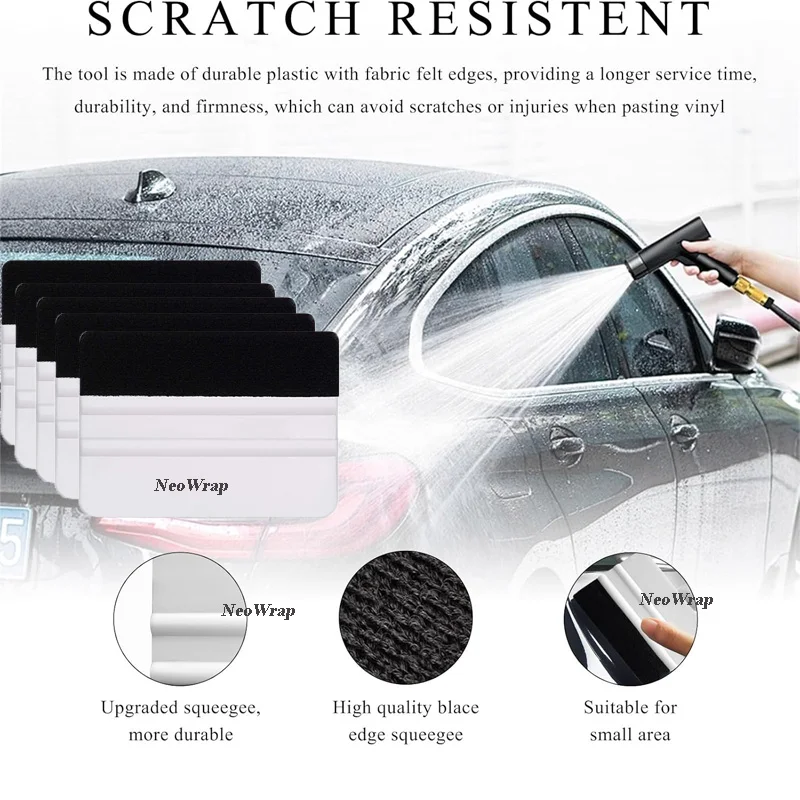 5/10/20pcs Car Vinyl Foil Squeegee 4 inch Felt Edge Vinyl Scraper Wrap Squeegee for Graphic Decal Film Wallpaper Applicator Tool