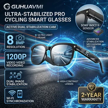 Occhiali Smart 2026 con Sensore, Fotocamera 1080P, Bluetooth 5.4, Registrazione Video Indossabile, Voce AI, Occhiali da Esterno con Montatura TR90 e Microfono Integrato