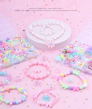 

Children DIY Bracelet Necklace Jewelry Making Handicrafts Acrylic Plastic Beads Toy with Kit Box Set for Women Girls