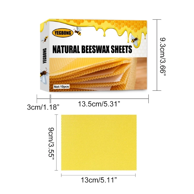 10pcs-Beehoney-Sheets-Wax-Foundation-Beekeeping-Equipment-Beehoney-Comb-Frame-Beeswax-Sheets-for-Candle-Making-13x9cm.jpg 10 db Beeehoney Sheets Viasz Alapítvány Méhészeti Felszerelés Méhész Fésű Keret Méhviasz Lepedők Gyertya Készítéséhez 13X9Cm - Image 6