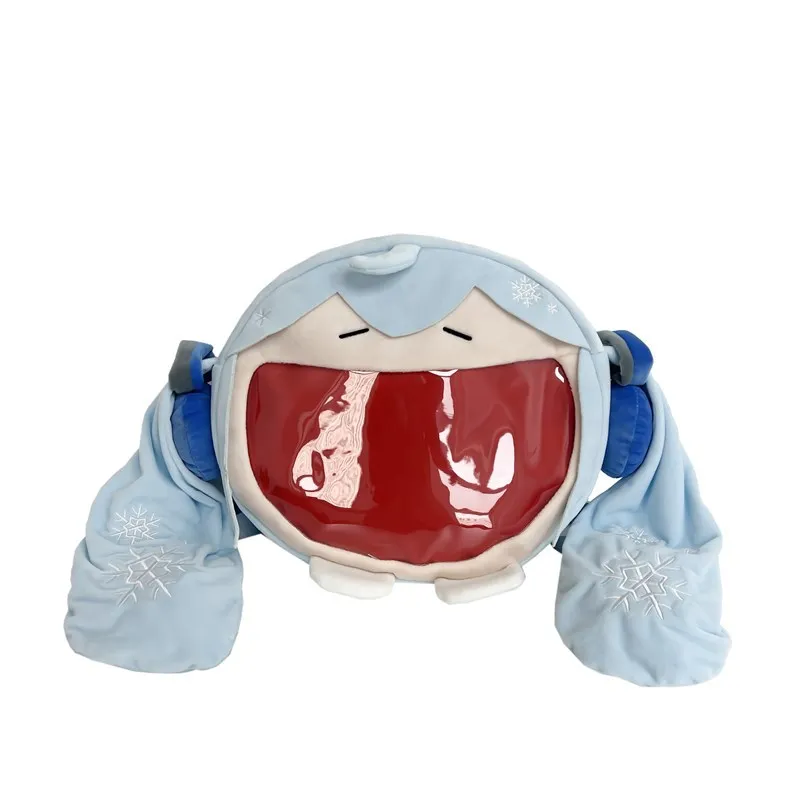 New Hatsune Miku Snow Miku Large-capacity Shoulder Bag Cute Smiling Face Storage Bag Cosplay Backpack
