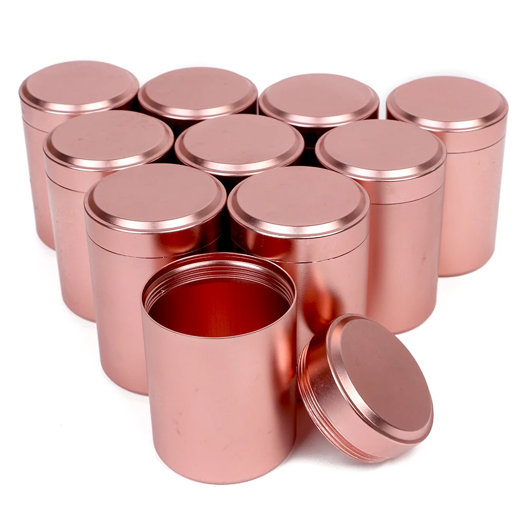 

10pcs Home DIY Aluminum Candle Tin Round Metal Candy Containers Portable Empty Pot with Lids Art Crafts Supplies