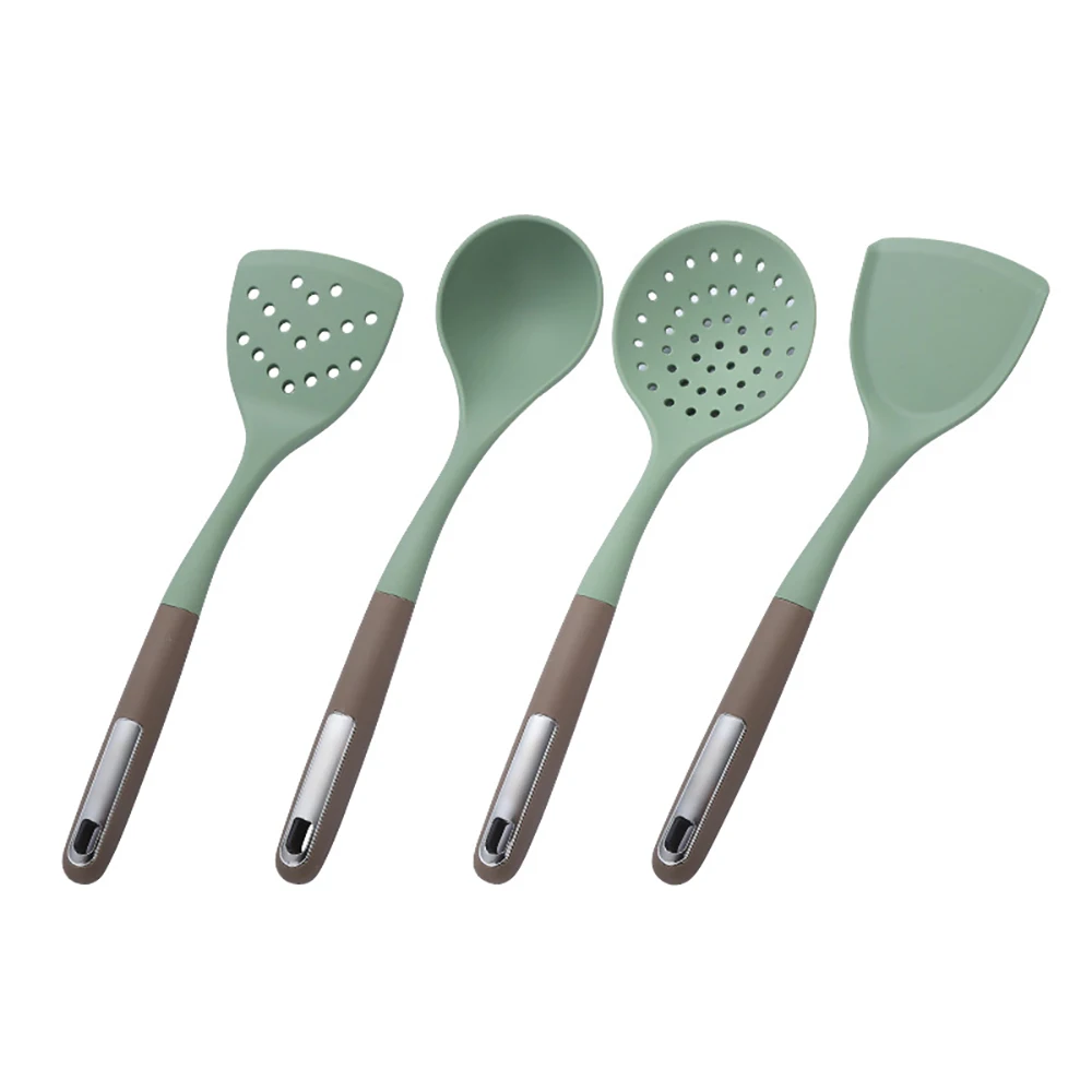 

Cooking Silicone Kitchenware Set Stir Frying Pan Spatula Soup Spoon High Temperature Resistance No Harm To The Pot Soft