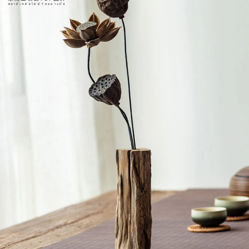 

Solid Wood Dried Flower Vase Decoration Tea Room Dining Table Flower Arrangement Mini Flower Vase Ornament Furnishing