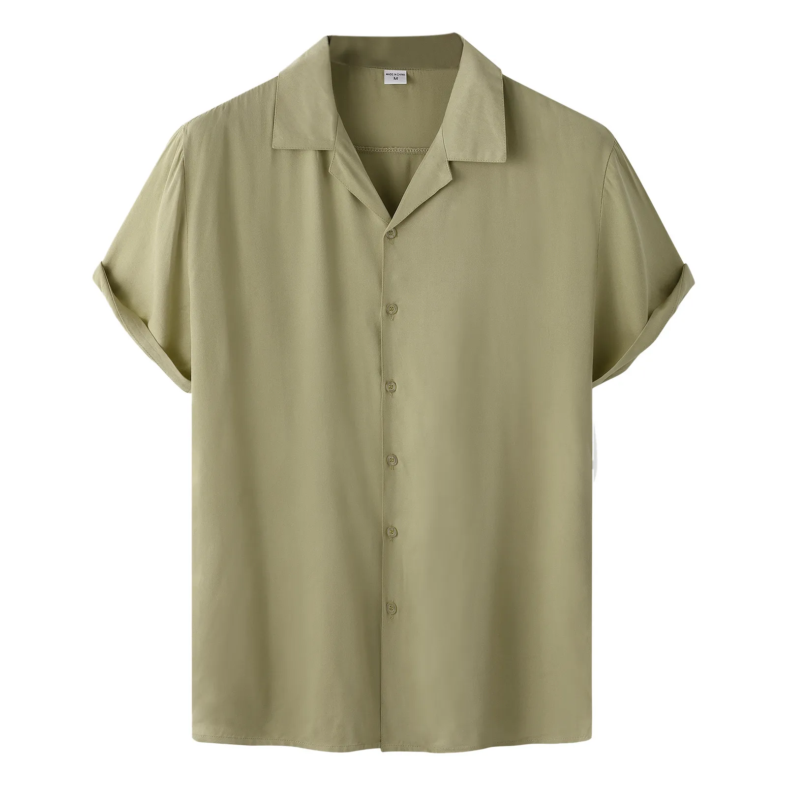 

Summer Men's Solid Color Shirt Thin Short Sleeve Shirts Hawaiian Style Breathable Tops Single Casual Loose Beach Shirt 2023