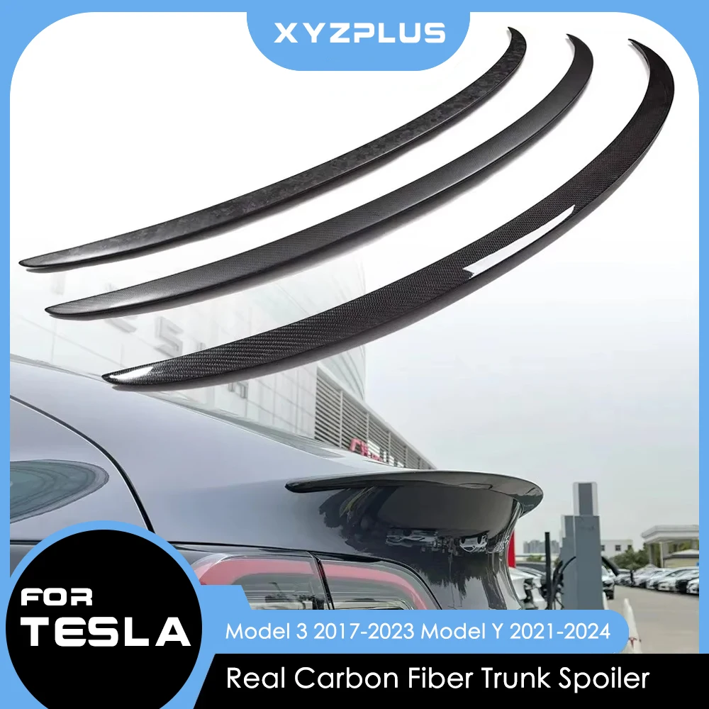 Car Rear Wing Spoiler For Tesla Model Y Model 3 Xyzplus Real Carbon Fiber Accessory