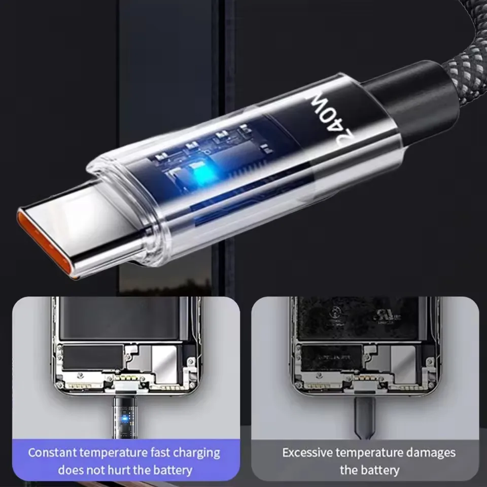 รูปสินค้า สายชาร์จ USB-C 240W พร้อมจอแสดงผล สำหรับ iPhone และ Samsung