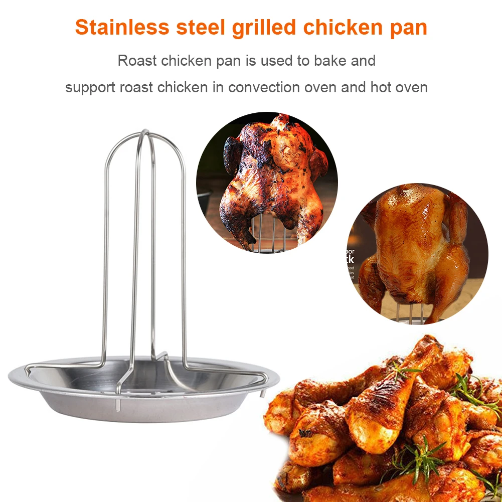 Stainless Steel Vertical Chicken Roaster Holder for Grill Oven Smoker