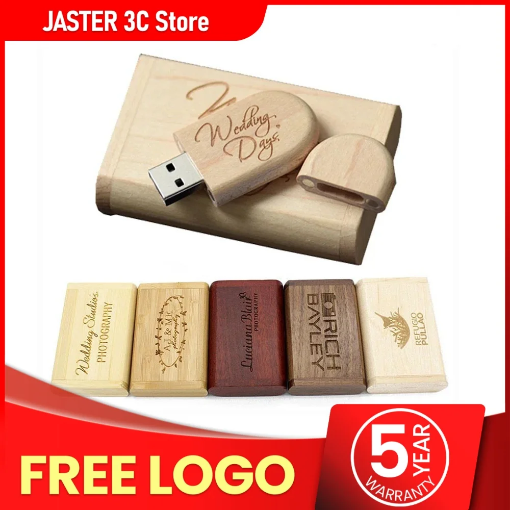 USB Flash Drive JASTER 2.0 128GB Memory Stick 4GB 8GB 16GB 32GB 64GB Wooden/bamboo Free Logo