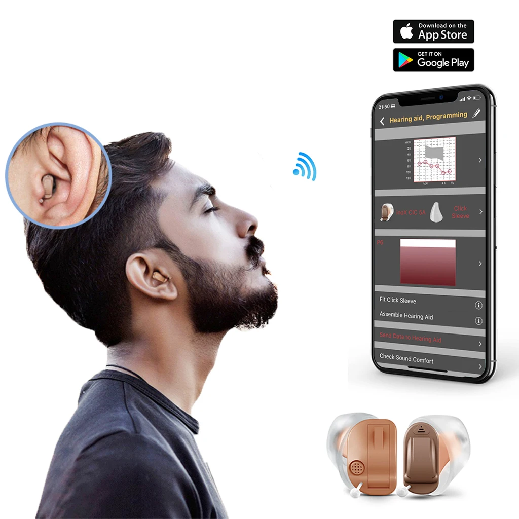 SIEMENS Rexton Invisible Hearing Aids inoX8Channel Programmable Digital