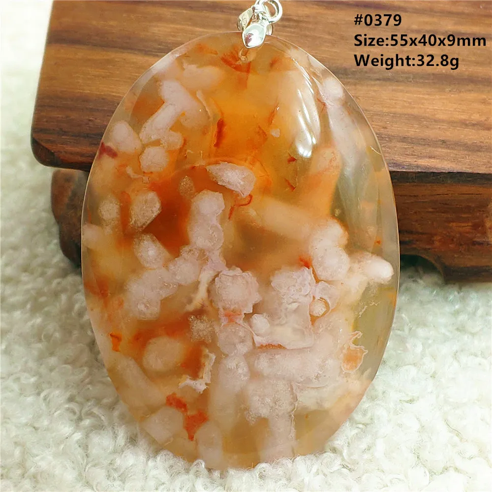 Natural Cherry Agate Gemstone Pendant Jewelry Oval Beads Water Drop Women Men Orange Red Agate Necklace Stone