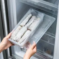 Nouvelle boîte de stockage des aliments transparente, plateau de vidange, organisateur de réfrigérateur scellé avec couvercle, boîte de rangement congelée pour réfrigérateur 4