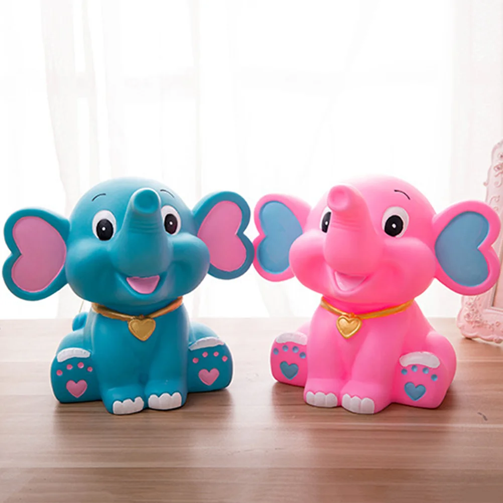 Cartoon Elephant Saving Bank Safe Material Lightweight Kids Piggy Bank Resin Craft Decoration Fits Standard for Children 6