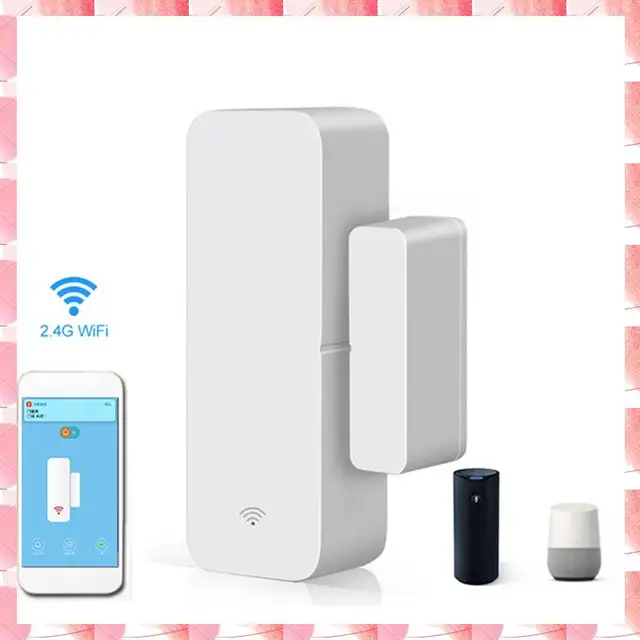 JAJA 1 Piece Tuya Wifi Door Magnetic Smart Window Sensor Door Door Detector Smart Home Alarm System White For Alexa Google Assis 3