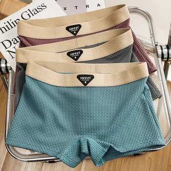 3pcs Solid Women's Panties Boxes Underwear Lady Comfortable Safety Pants Breathable Female Briefs Boyshort Girl Panties