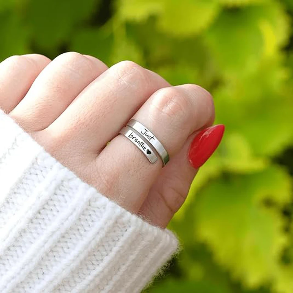 Anello Stella Regolabile In Argento 925 Con Zirconi – Aperto, Antistress, Per Donna E Ragazza, Con Confezione Regalo