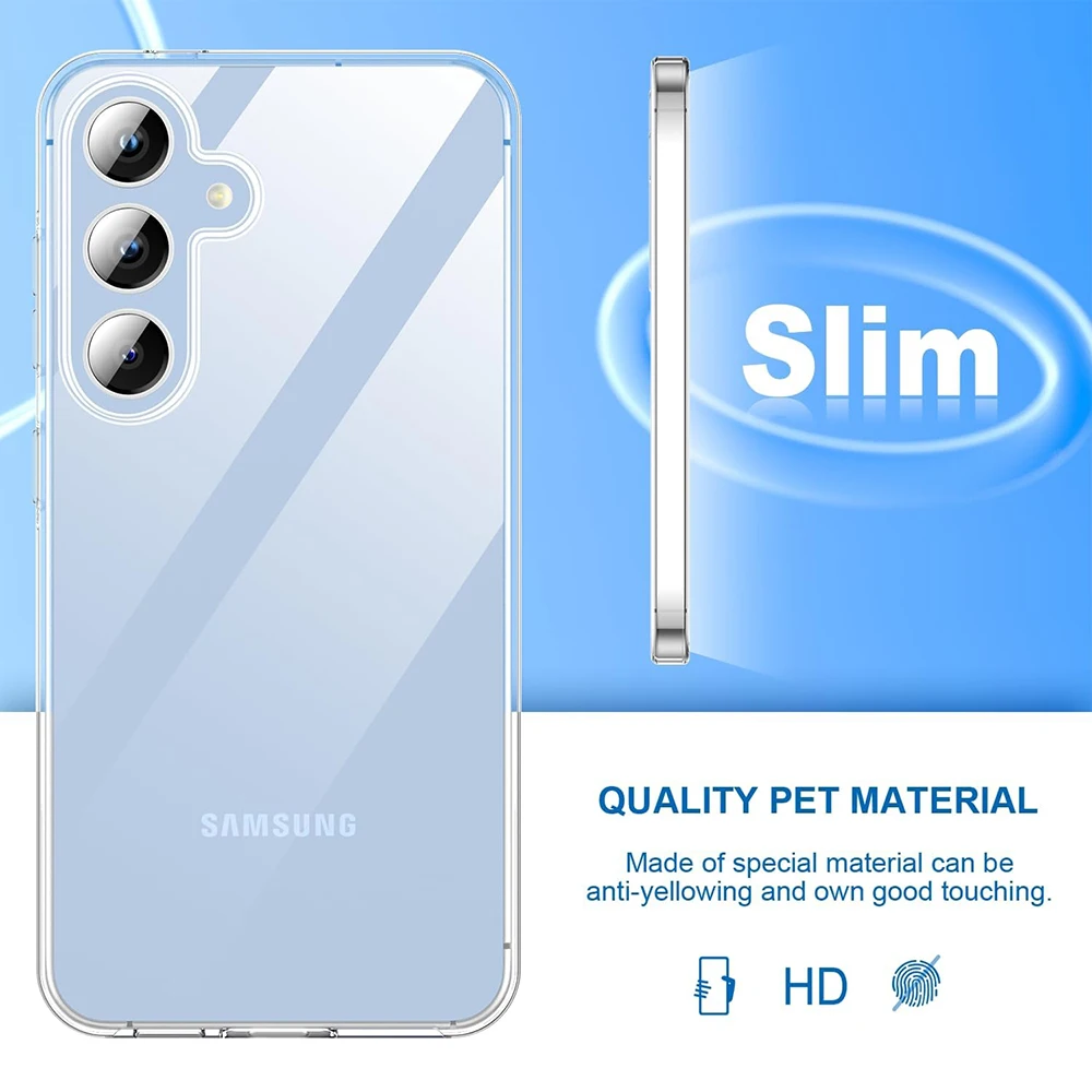 360 ° Custodia per telefono trasparente con copertura completa per Samsung Galaxy S24 S23 S21 FE S22 Plus Custodia rigida per PC ultra ibrida in silicone antiurto - immagine 6