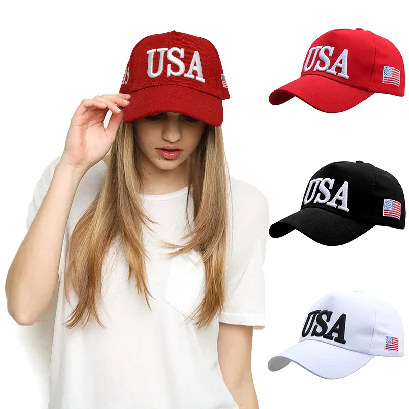 

Fashion USA Letter Baseball Cap For Men Women Cotton Snapback Flag Embroidery Outdoor Sport Hat Unisex Hip Hop Caps Gorras Pet