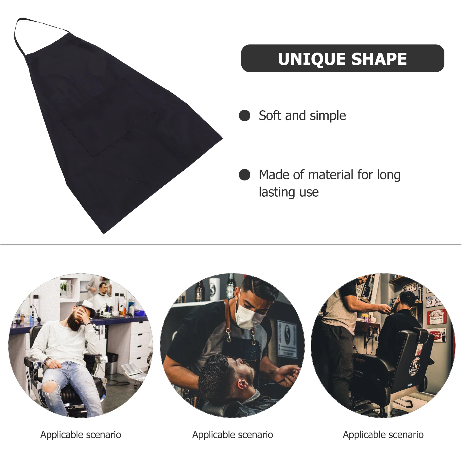 Waterproof Polyester Apron with Large Pockets for Kitchen and Salon Use