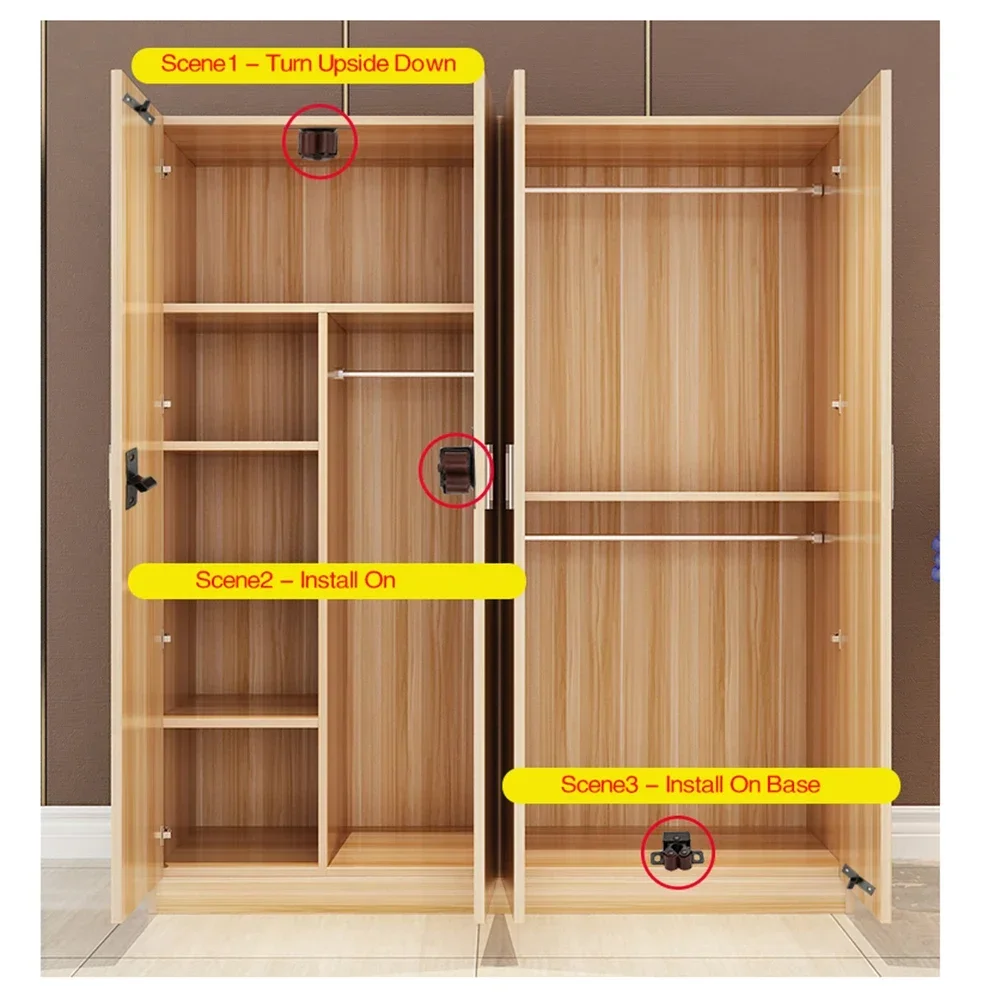 Cabinet Locks furniture Spring Cabinet Suction Kitchen Door Clips Wardrobe Door Touch Beads Card Type Touch Beads