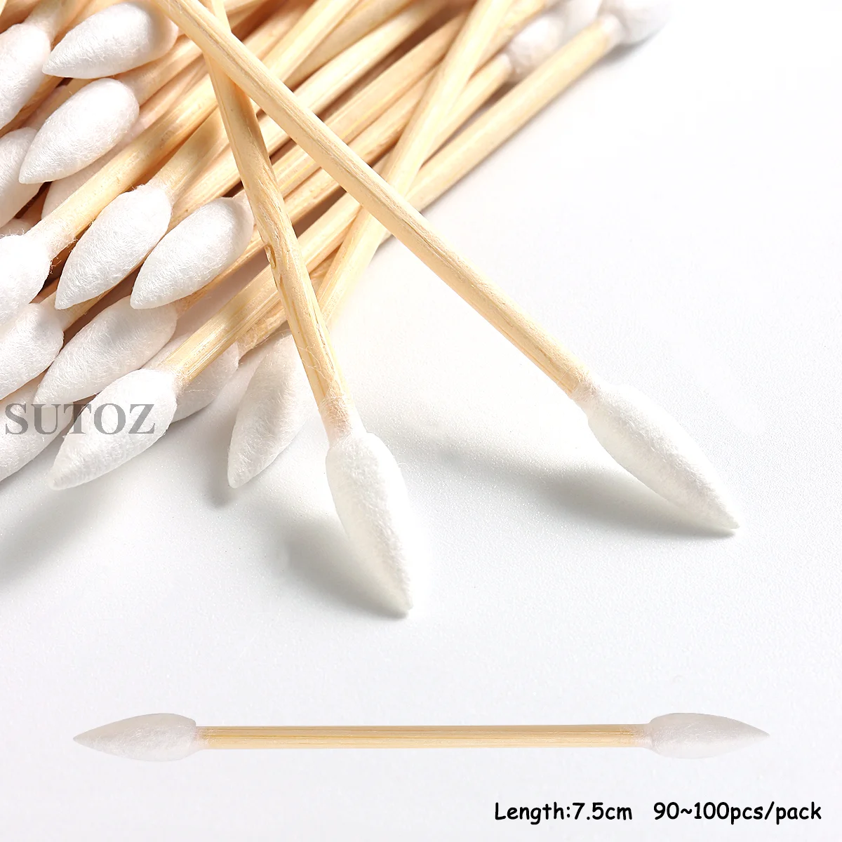 100pcs Double Swabs with Pointed Tip Cotton Swabs for Makeupm Nail Art Bamboo Sticks Pointed Multi-Purpose Makeup Tools CXN-02 2