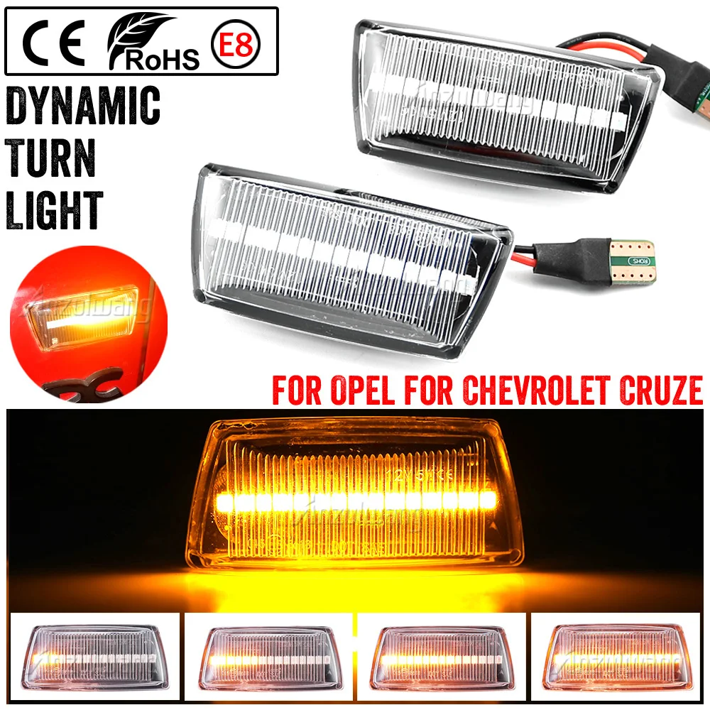 

Dynamic LED Turn Signal Blinker For Opel Insignia Astra H Zafira B Corsa D Side Marker Lights lamp 2005 2006 2008 2010 2011 2014