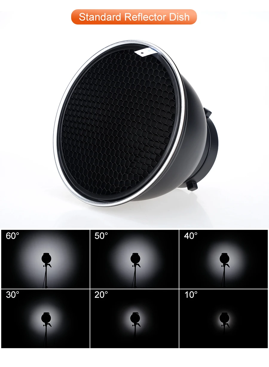 2/3/4/5/6/7mm Standard Reflector Aluminum Honeycomb Grid 6.7'' 17cm for Bowens S