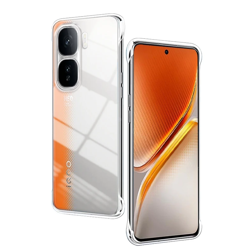 Frameless Slim Clear Hard Plastic Phone Case Back Cover