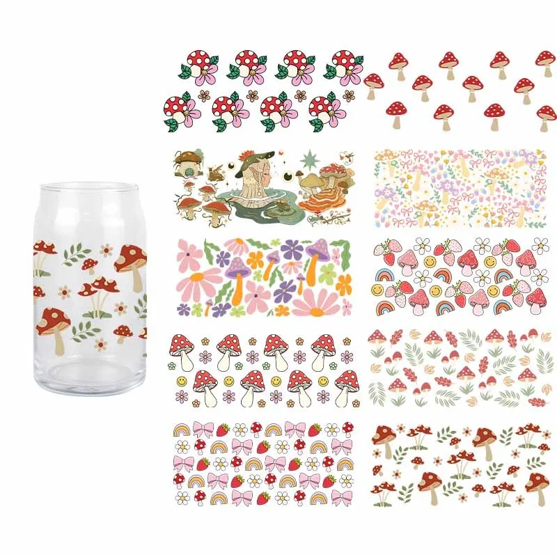 3D Plant Theme UV DTF Transfer Sticker Wraps Cup Libbey Glaas Cup DIY Cartoon Declas High Qulity Sticker