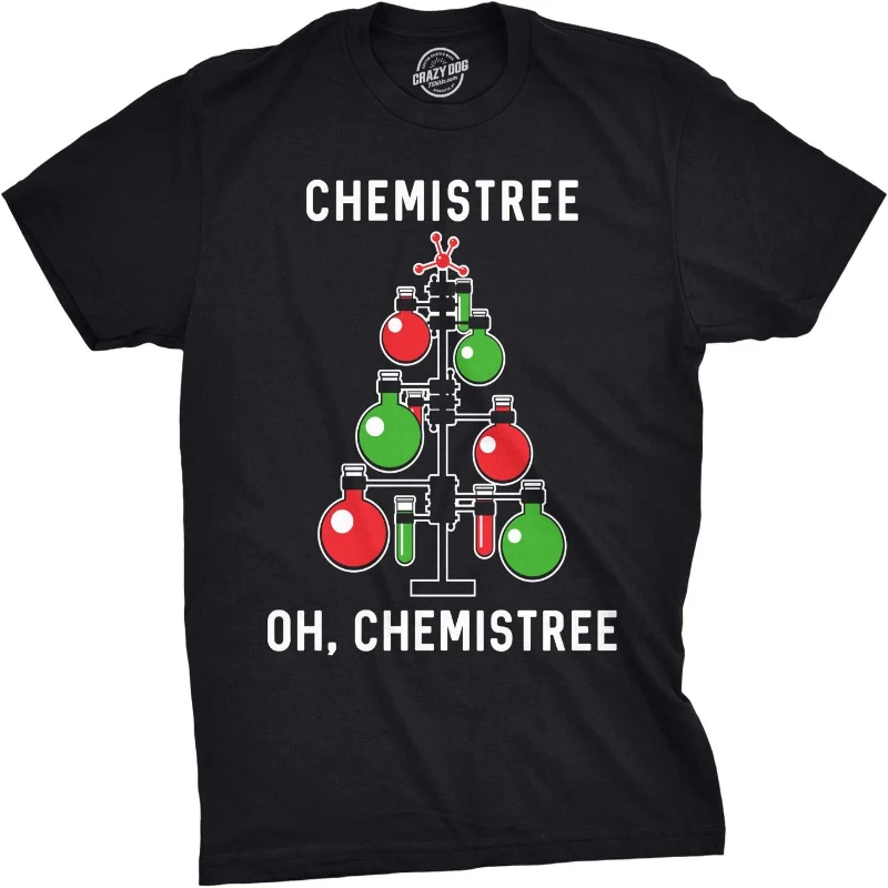 Мужская футболка Chemistree забавная химия наука Рождество Nerdy Graphic крутая футболка унисекс
