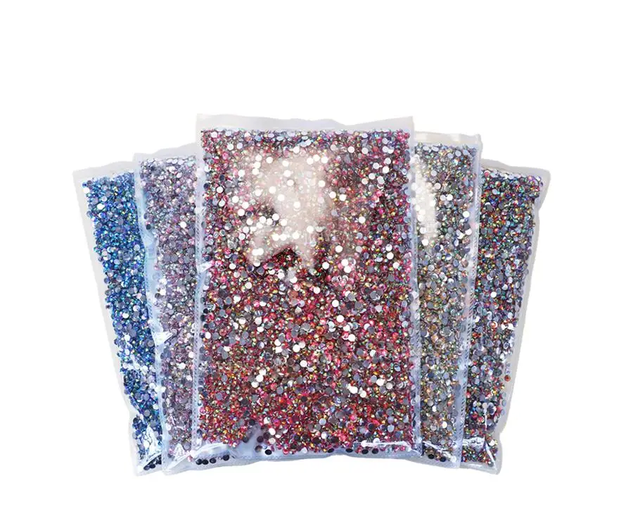 Großes Paket, 2–6 mm, Harz, nicht Hotfix-Strasssteine, Großhandel, flache Rückseite, Kunststoffkristalle, Nagel, DIY, glitzert, Cempio Stein – Detail 3