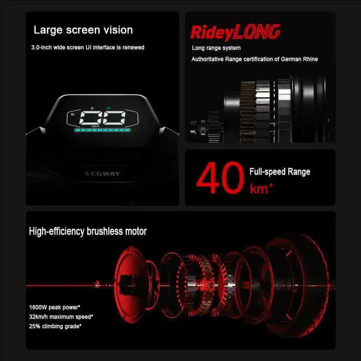 New Brand 70Km Range 1600W 32Km/h Max. Speed Folding E Scooters Ninebot ZT3 Pro Electric Scooter for Adults