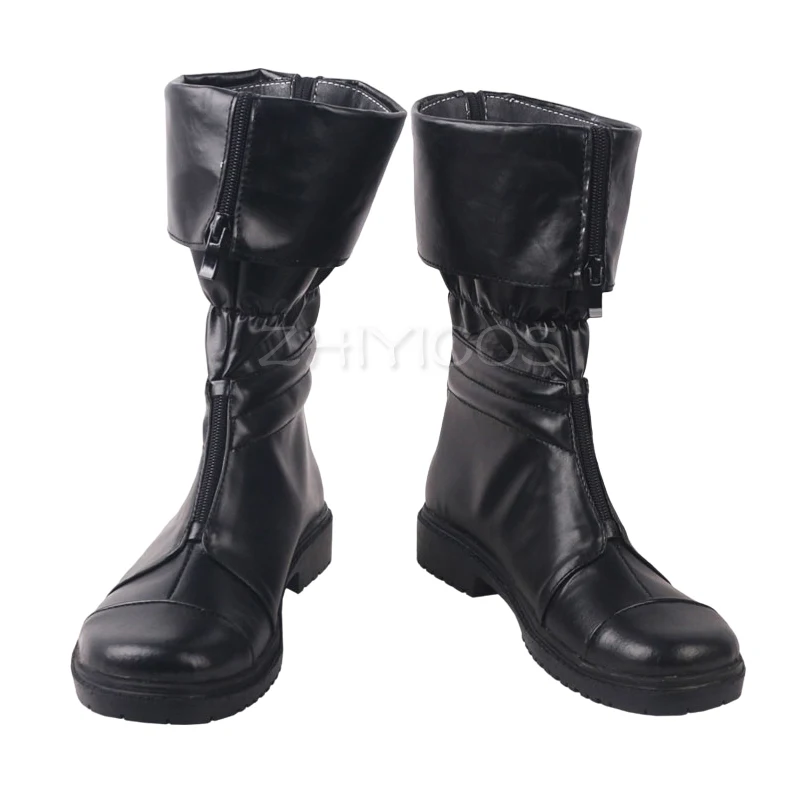 Neue Final Fantasy VII Remake Cosplay Stiefel Cloud Strife Schwarzes Leder Größe 35-48 2