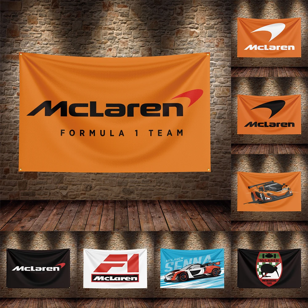 

3x5 Ft Mclarens Flag Polyester Printed Cars Banner Flags for Garage Decor