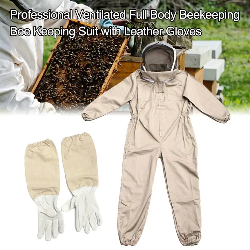Beekeeping Suit Beekeeping Clothing Size L-XL Protective Ventilated Anti-Bee Suit With Glove