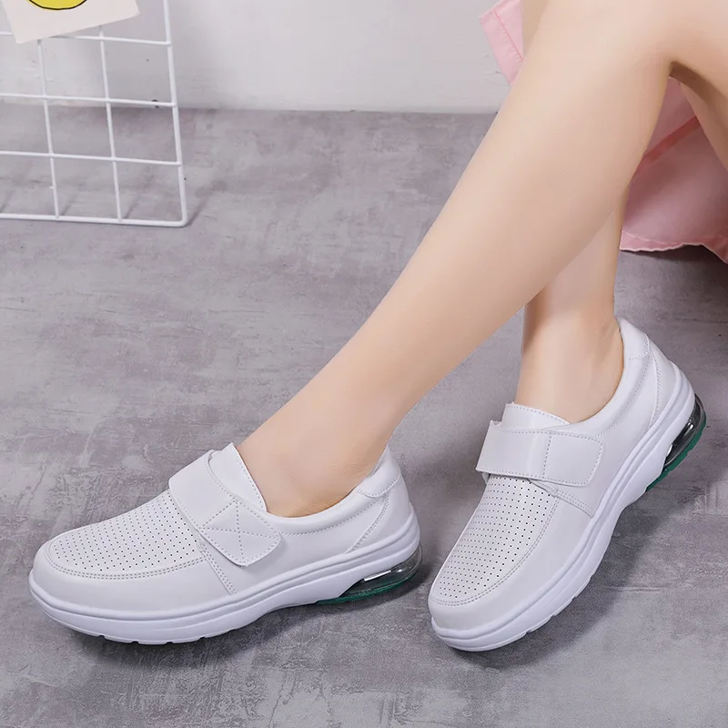 Spring & Summer Women Shoes Hook & Loop Air Cushion Soft Thick Bottom Size 35-42