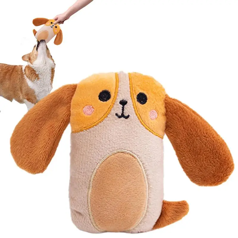 Chew Toys For Dogs Cartoon Soft Dog Teethers Relaxing Sensory Toys Interactive Elastic Pet Toys With Sound For Rabbits Cats robot cats sound control toys electronic cat stand walk mew interactive kitty soft plush animal pet toys for kids birthday gift