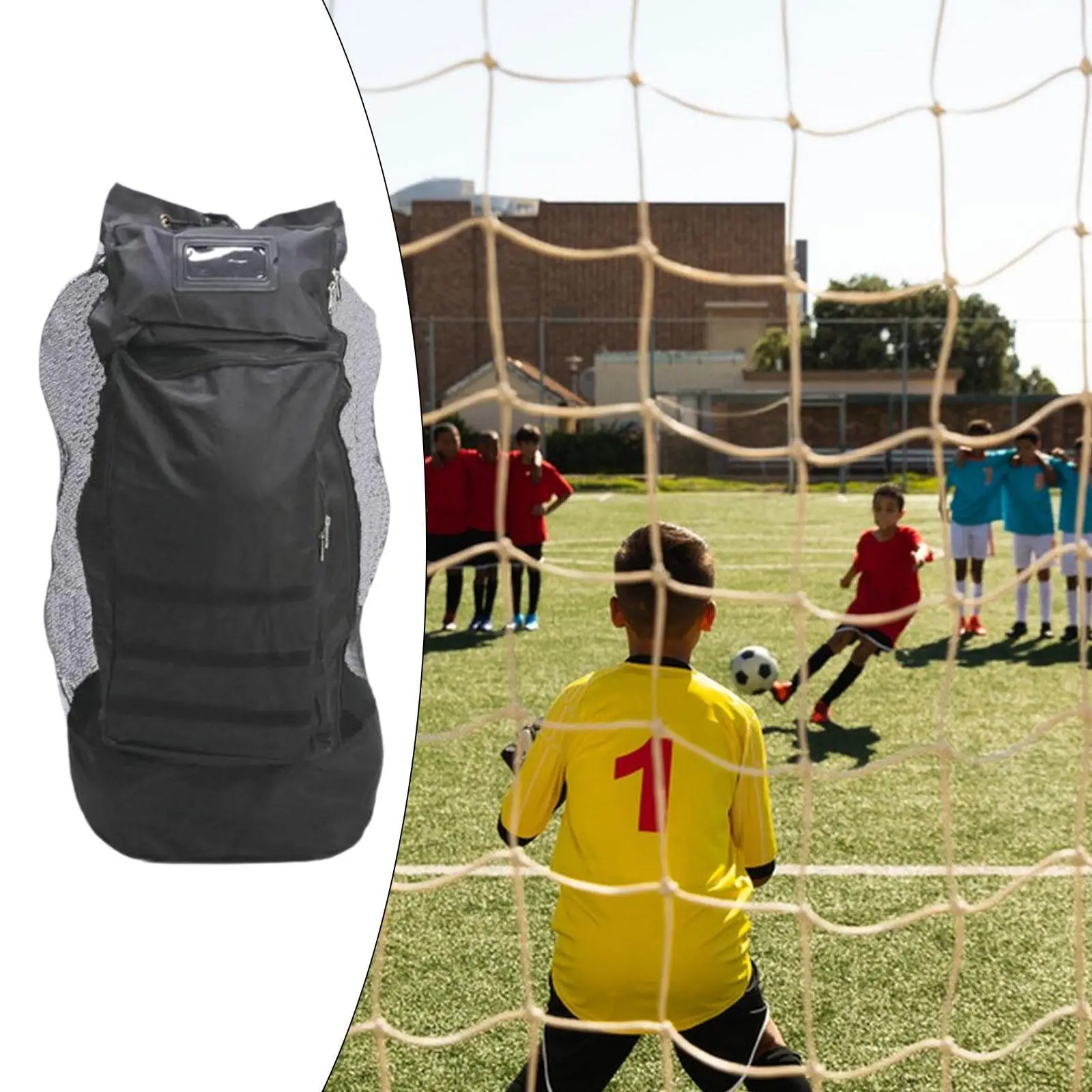 Basketball Backpack Sports Ball Bag Carry Bag Sports Equipment Bag Mesh Drawstring Bag for Baseball Coaches Gear Football