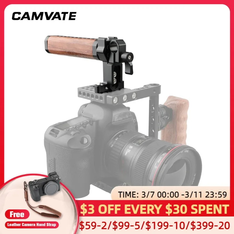 CAMVATE Hölzern Top Handle NATO Clamp für DSLR Kamera Käfig Camcorder RED Rig CAMVATE Hölzern Top Handle NATO Clamp für DSLR Kamera Käfig Camcorder RED Rig