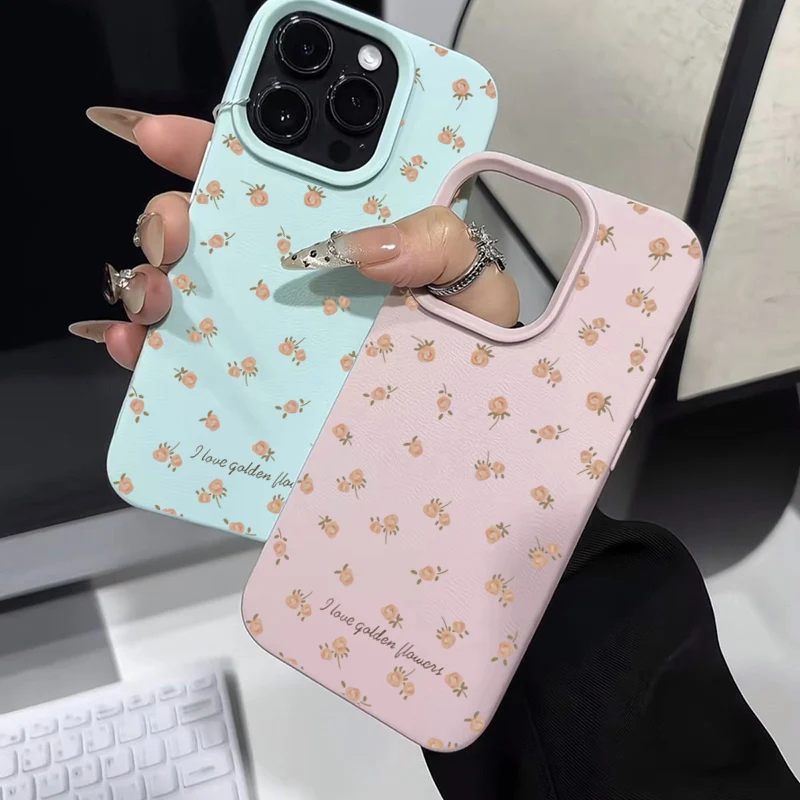 iPhone 17 16 Pro Max 16E 15 14 13 12 11用ピンクの花とライチ