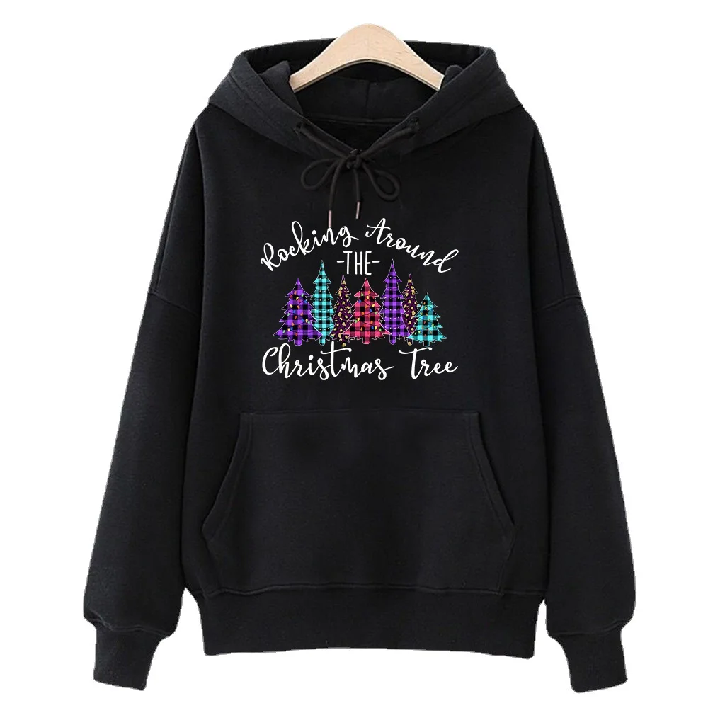 Women's Christmas Tree Hooded Sweatshirt Women Hoodies Soft Warm Casual y2k Hoodie Long Sleeve Hooded Sweatshirts