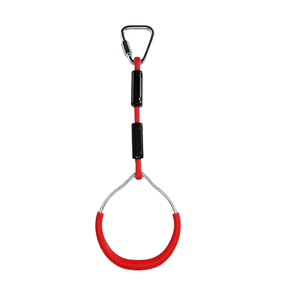 

2pcs Red Gymnastic Rings Outdoor Backyard Play Sets Playground Swing Bar Rings Monkey Rings Obstacle Rings Climbing Rings for